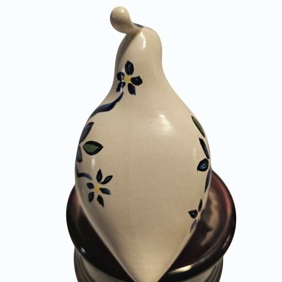 Vintage Artist Signed Dated Ceramic Pottery Bird Quail Floral - Picture 10 of 13